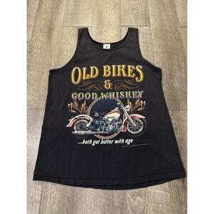Vintage Men's Size Large‎ Delta Cotton 1994 Sturgis Black Biker Tank Top Double